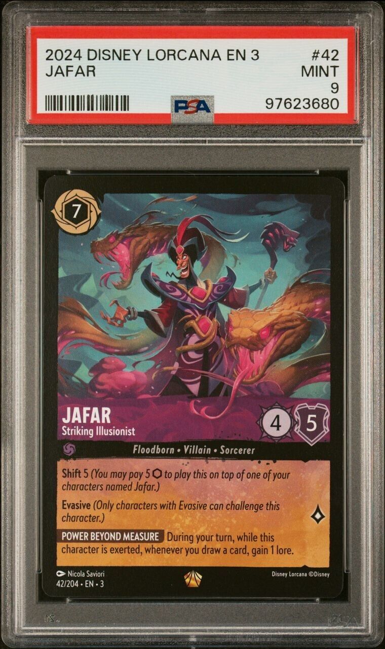 Jafar PSA 9 GEM MT Legendary Foil Disney Lorcana Into the Inklands #42