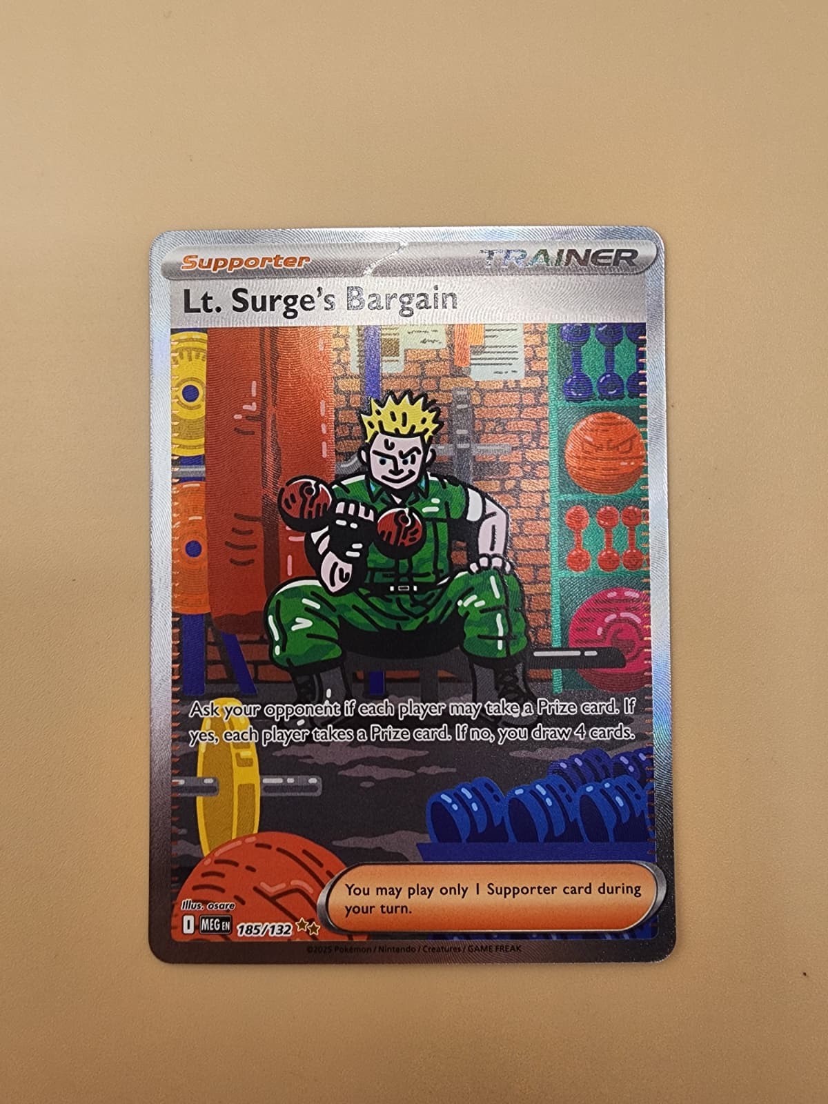 Pokémon TCG Trainer Lt. Surge's Bargain 185/132 Near Mint (NM)