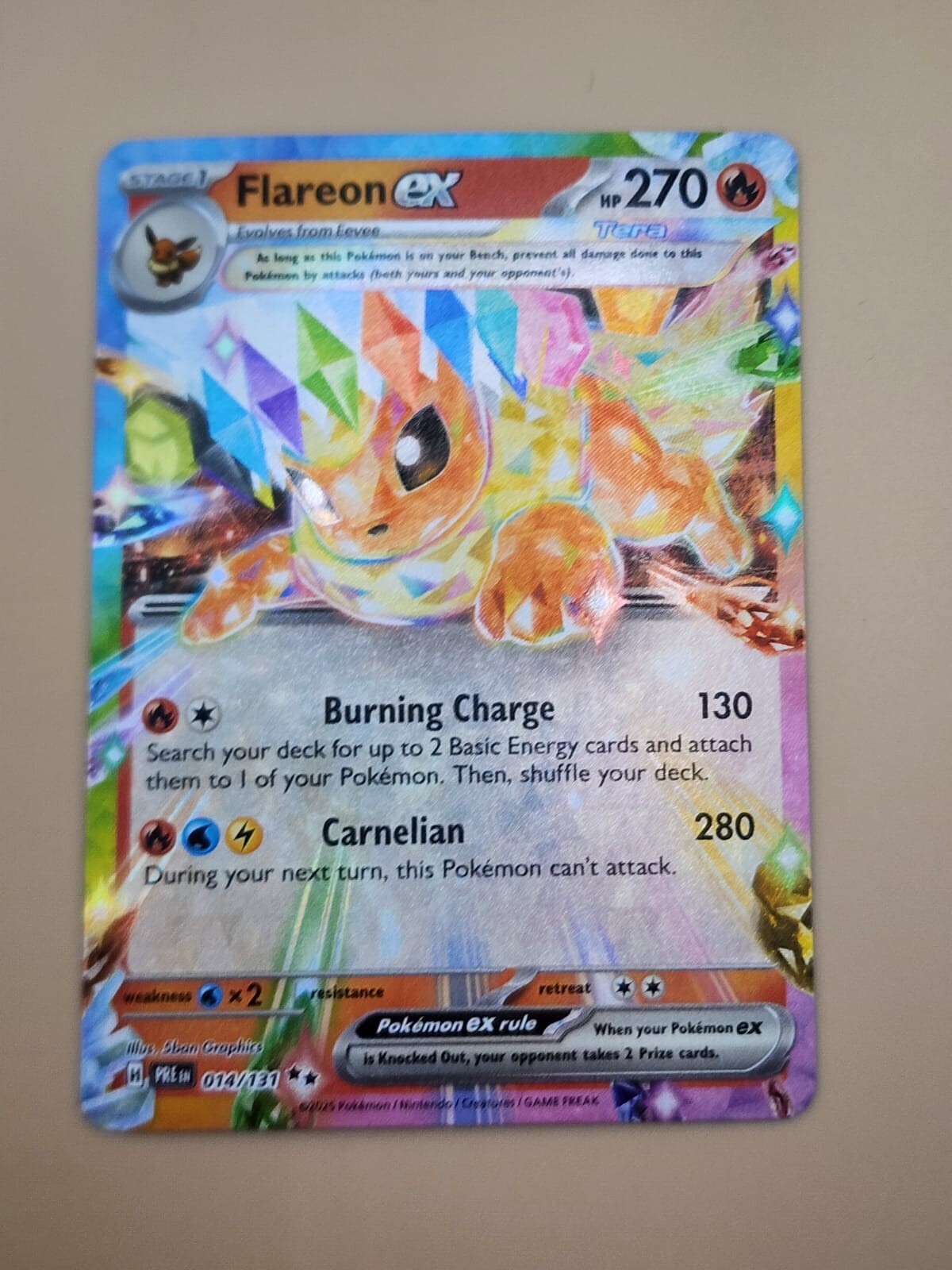 Flareon ex 014/131 Prismatic Evolutions Holo NM