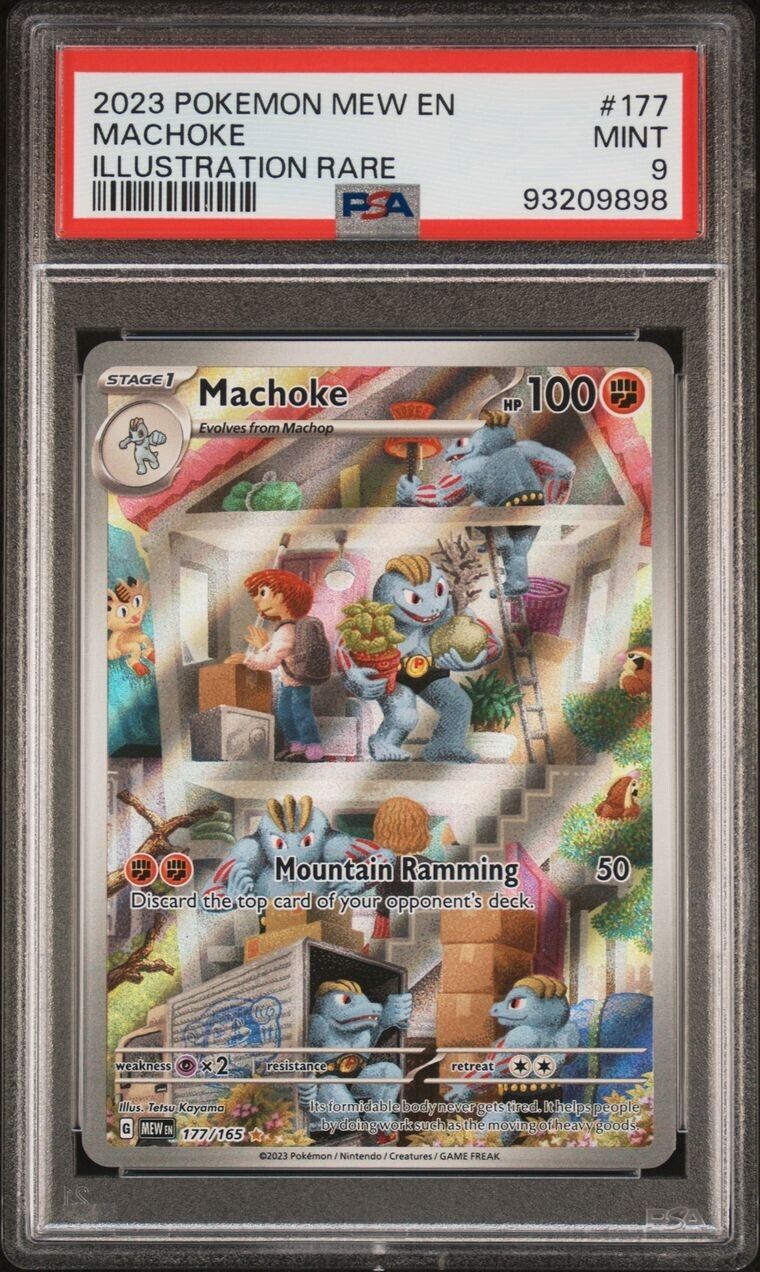 Machoke 177/165 Illustration Rare Scarlet & Violet 151 Mew EN 2023 PSA 9 MINT