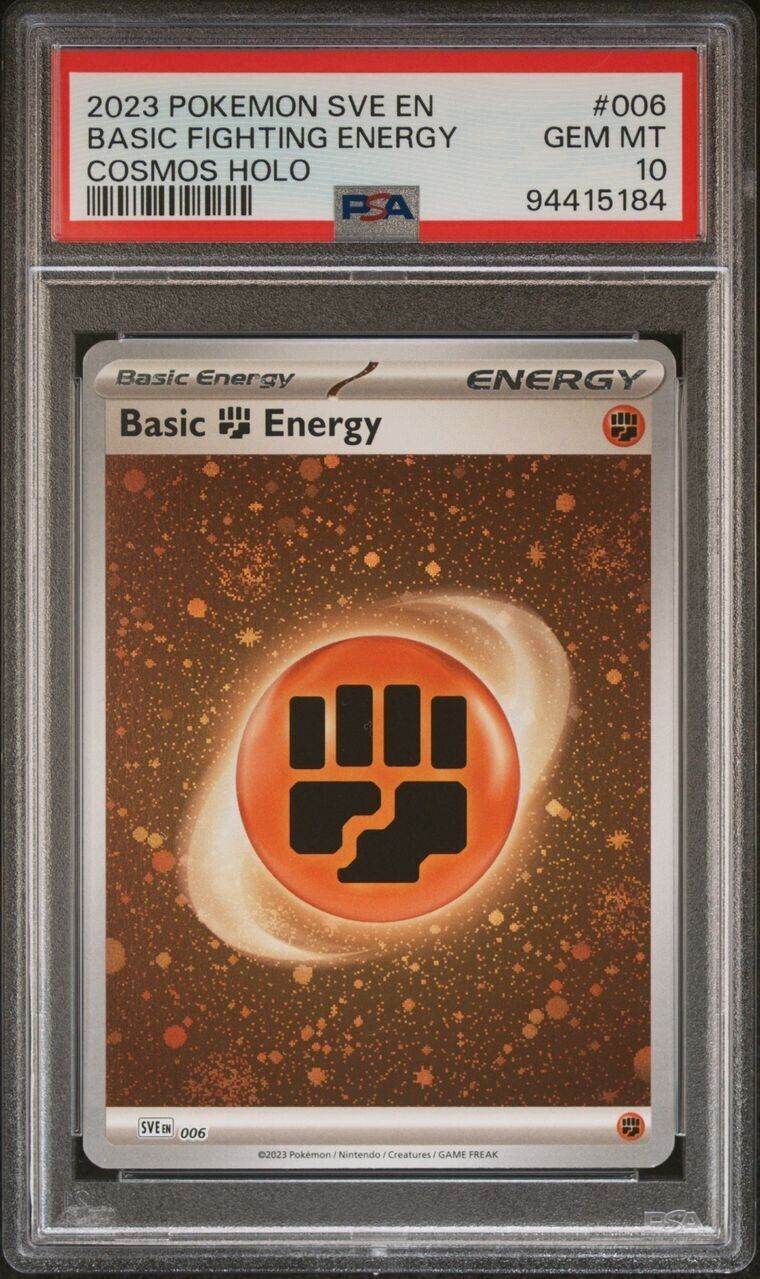 PSA 10 Pokémon TCG Basic Fighting Energy 006 Cosmos Holo Scarlet & Violet