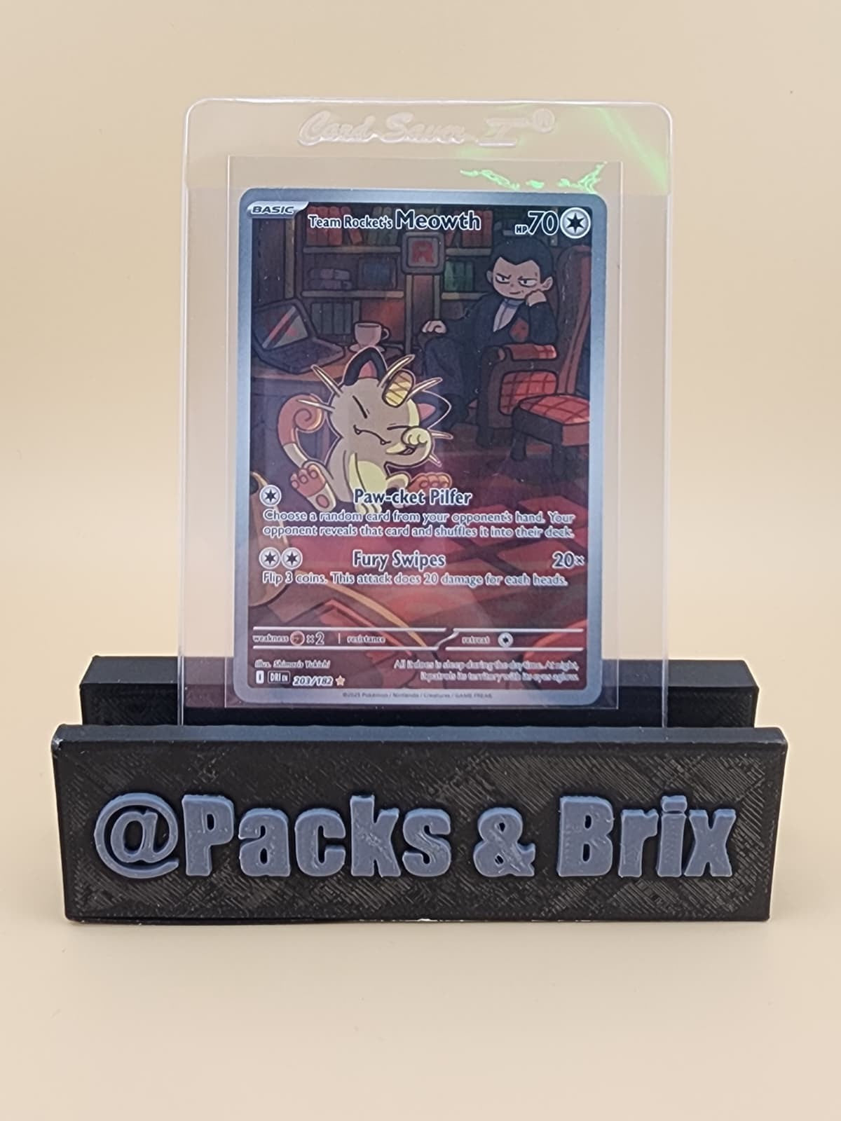 Team Rocket's Meowth 203/182 Sv10: Destined Rivals Holo Near Mint (NM)