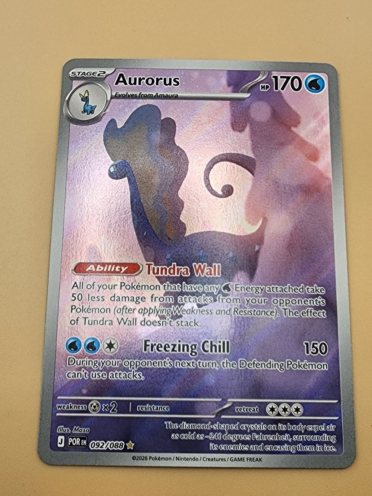 Aurorus 092/088 Me03: Perfect Order Holo Near Mint (NM)