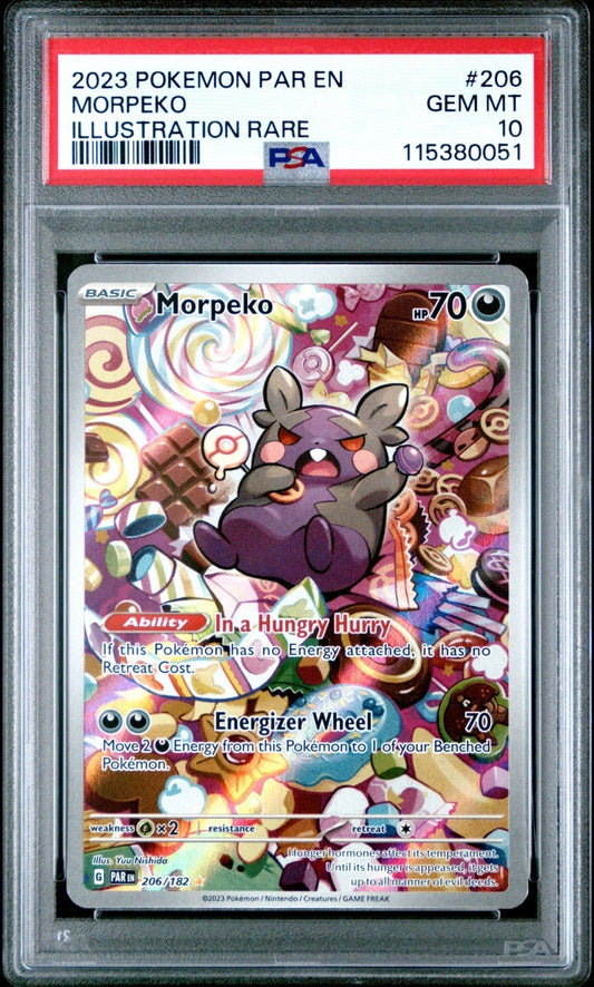 2023 POKEMON PAR EN-PARADOX RIFT 206 MORPEKO ILLUSTRATION RARE PSA 10