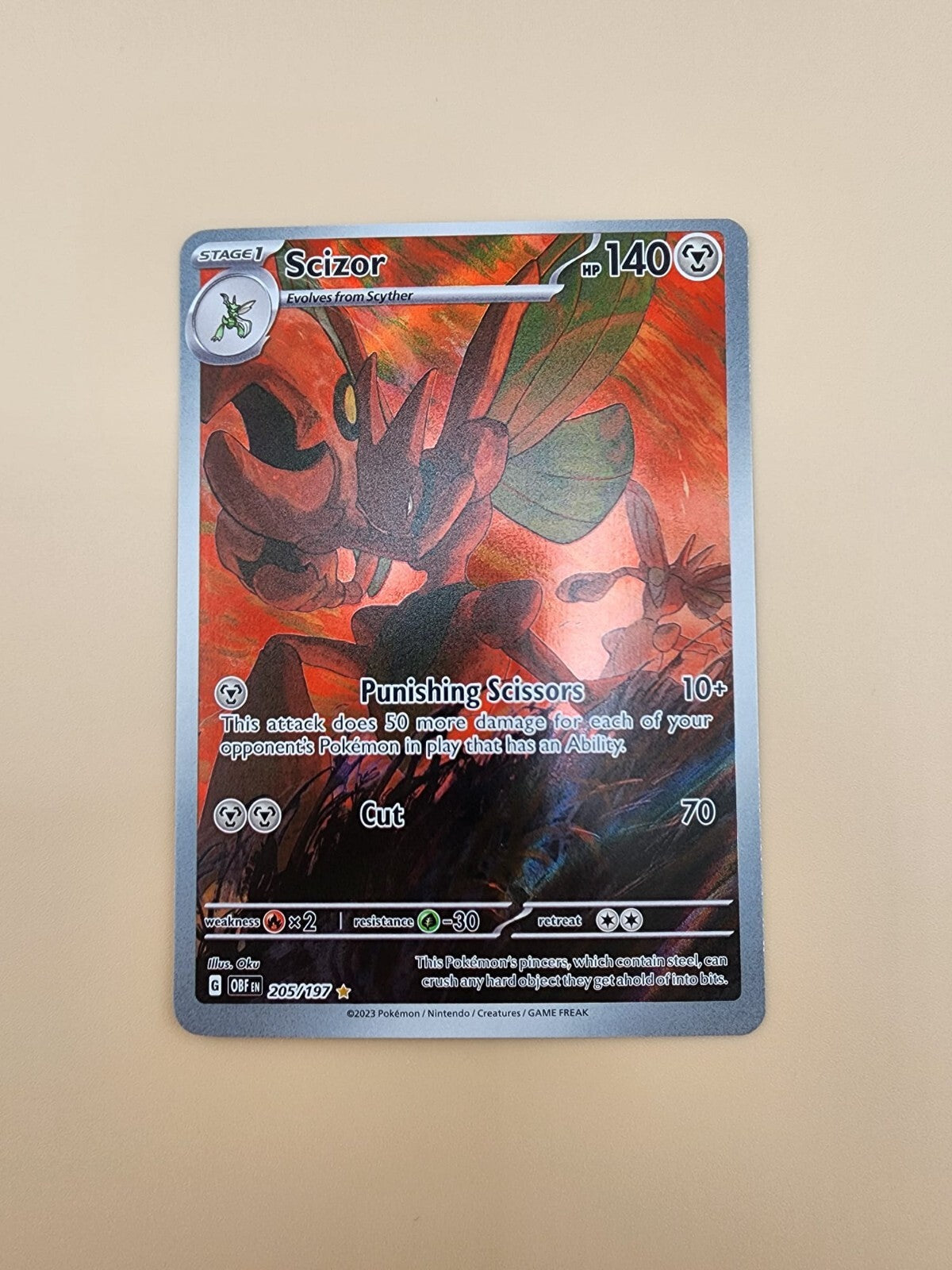 Scizor 205/197 Sv03: Obsidian Flames Holo  Lightly Played (LP)