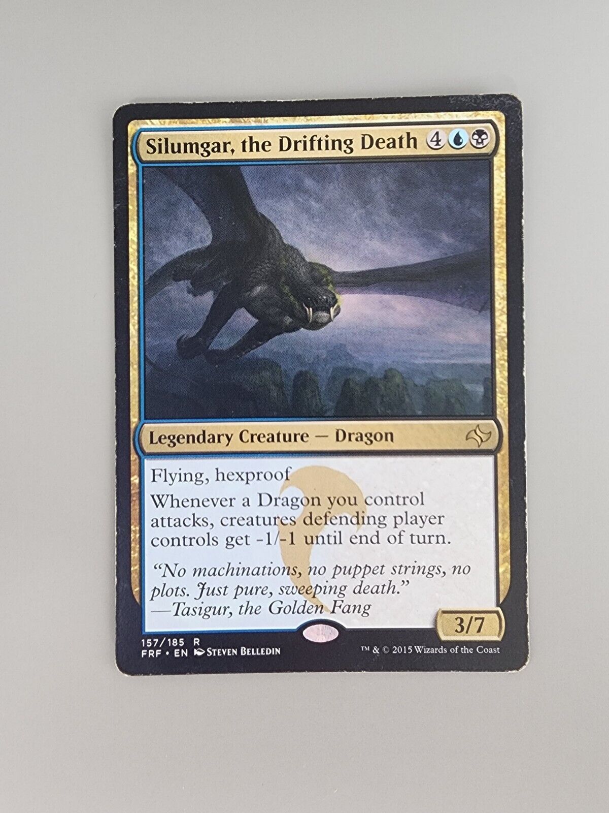 MTG Silumgar, the Drifting Death Fate Reforged FRF 157/185 Extended Art Rare