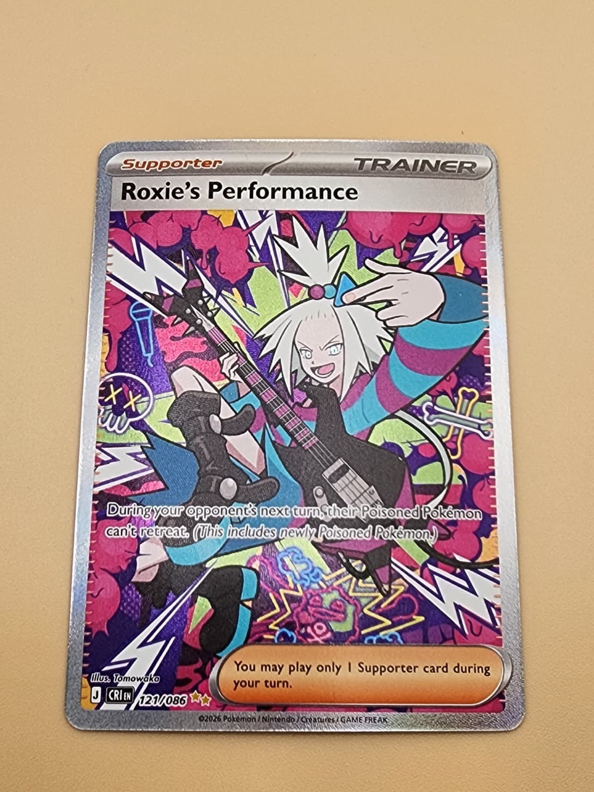 Roxie's Performance 121/086 Me04: Chaos Rising Holo Near Mint NM