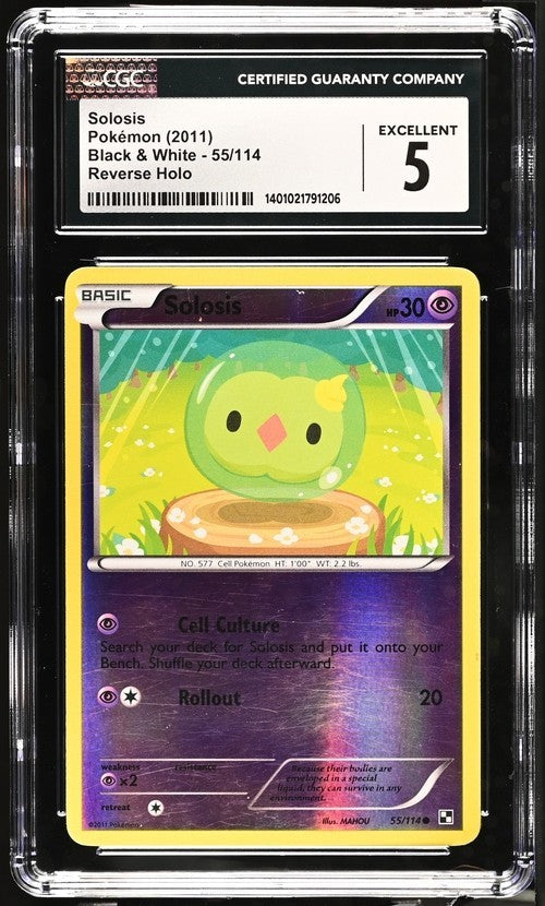 Black & White 55 Solosis Reverse Holo CGC 5 EXCELLENT 