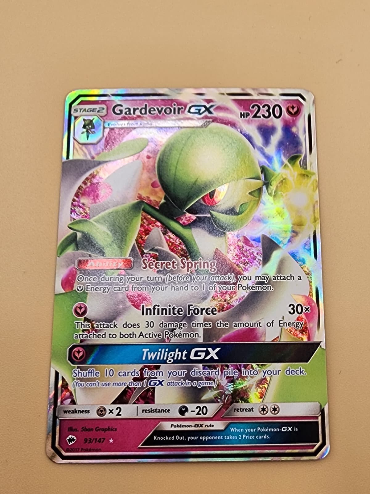 Gardevoir GX 93/147 Sm-Burning Shadows Holo Near Mint NM