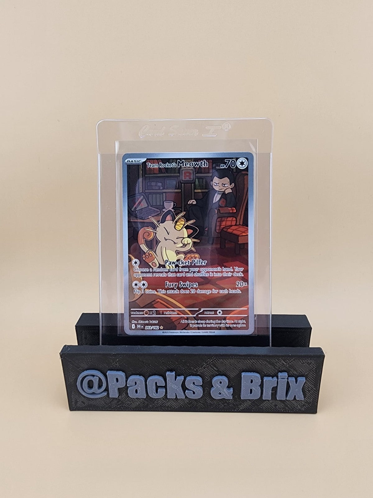 2- Team Rocket's Meowth 203/182 Sv10: Destined Rivals NM Holo