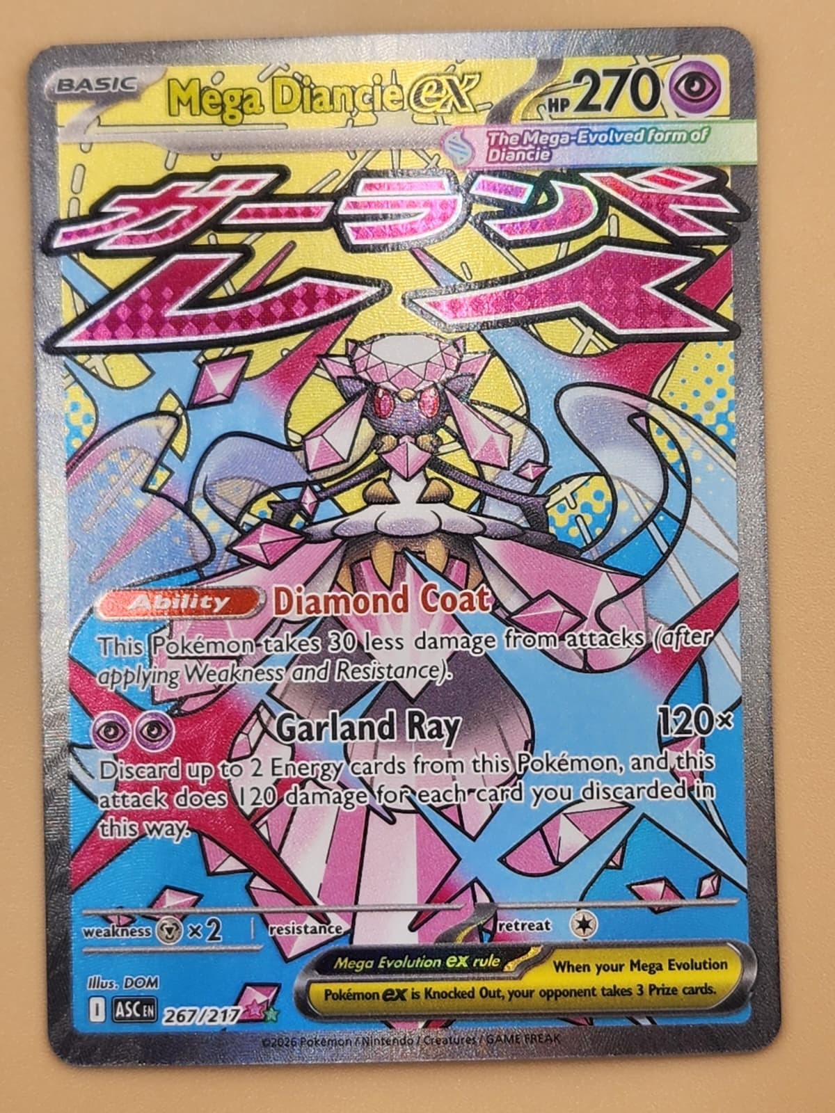 Mega Diancie ex 267/217 Me: Ascended Heroes Holo Near Mint NM
