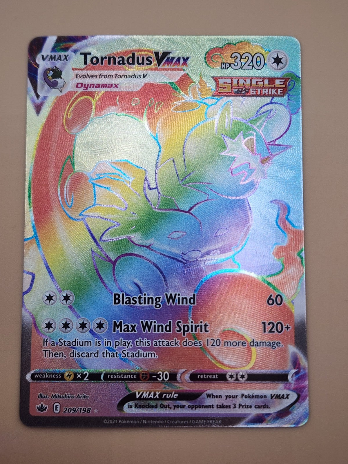 Tornadus VMAX (Secret) 209/198 Sword & Shield - Chilling Reign Holo NM