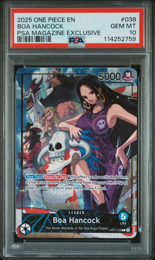 2025 ONE PIECE PROMOS 038 BOA HANCOCK PSA MAGAZINE EXCLUSIVE PSA 10
