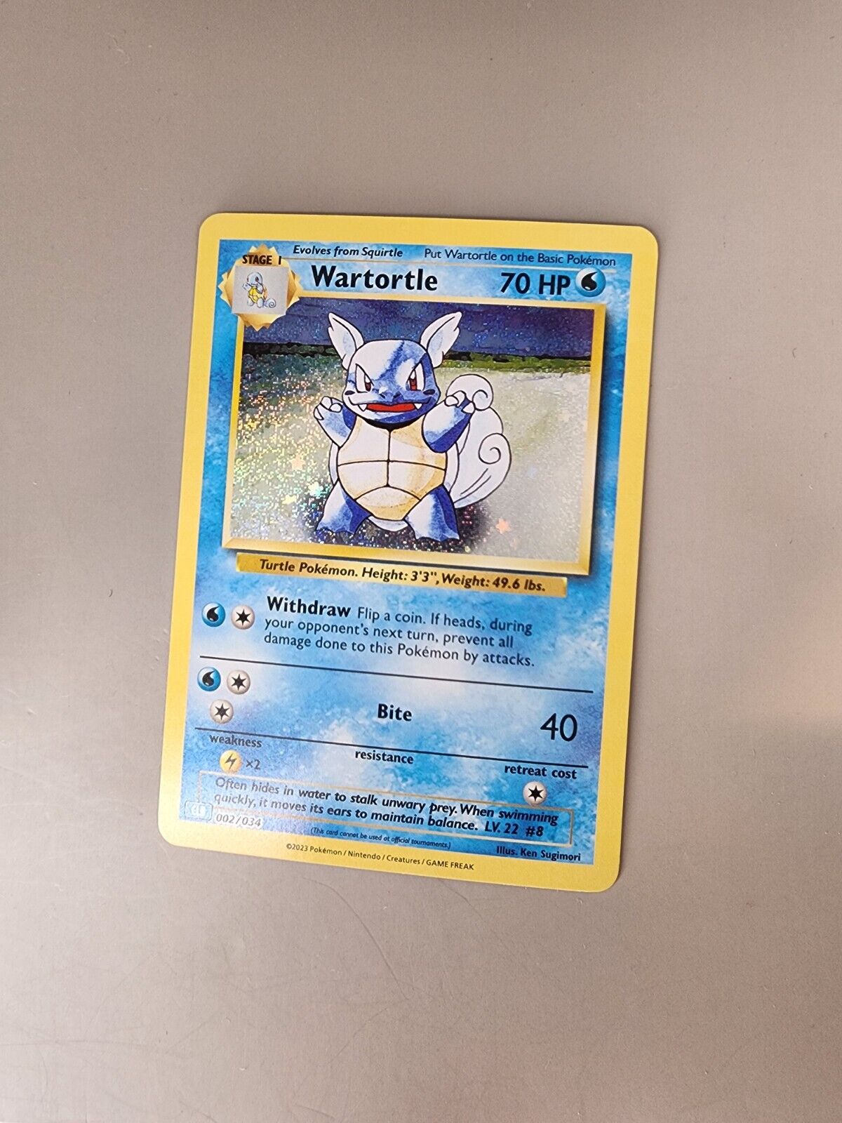 Wartortle 002/034 Trading Card Game Classic Holo