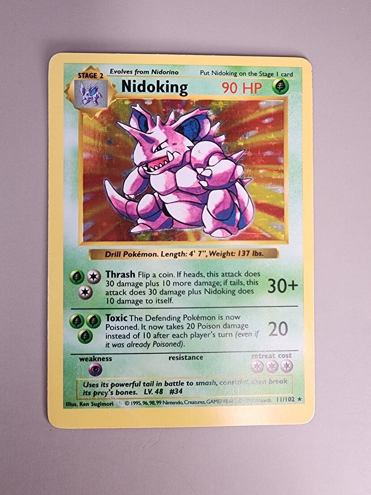 Nidoking 011/102 Base Set (Shadowless) Holo MP