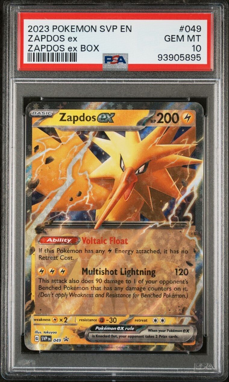 2023 Pokémon SVP EN Zapdos EX Zapdos Ex Box #049 Promo PSA 10 Mint