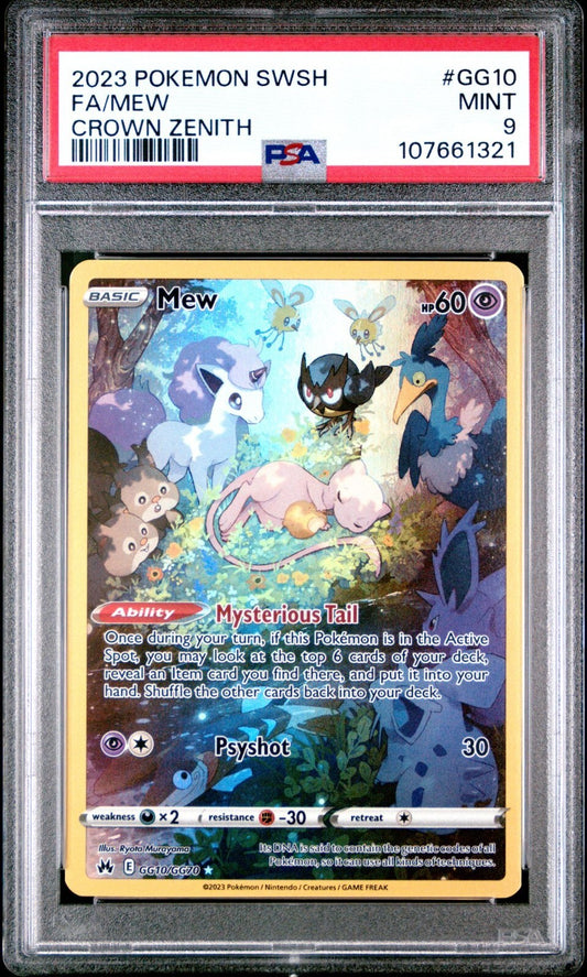 2023 POKEMON SWORD AND SHIELD CROWN ZENITH GG10 FULL ART/MEW PSA 9