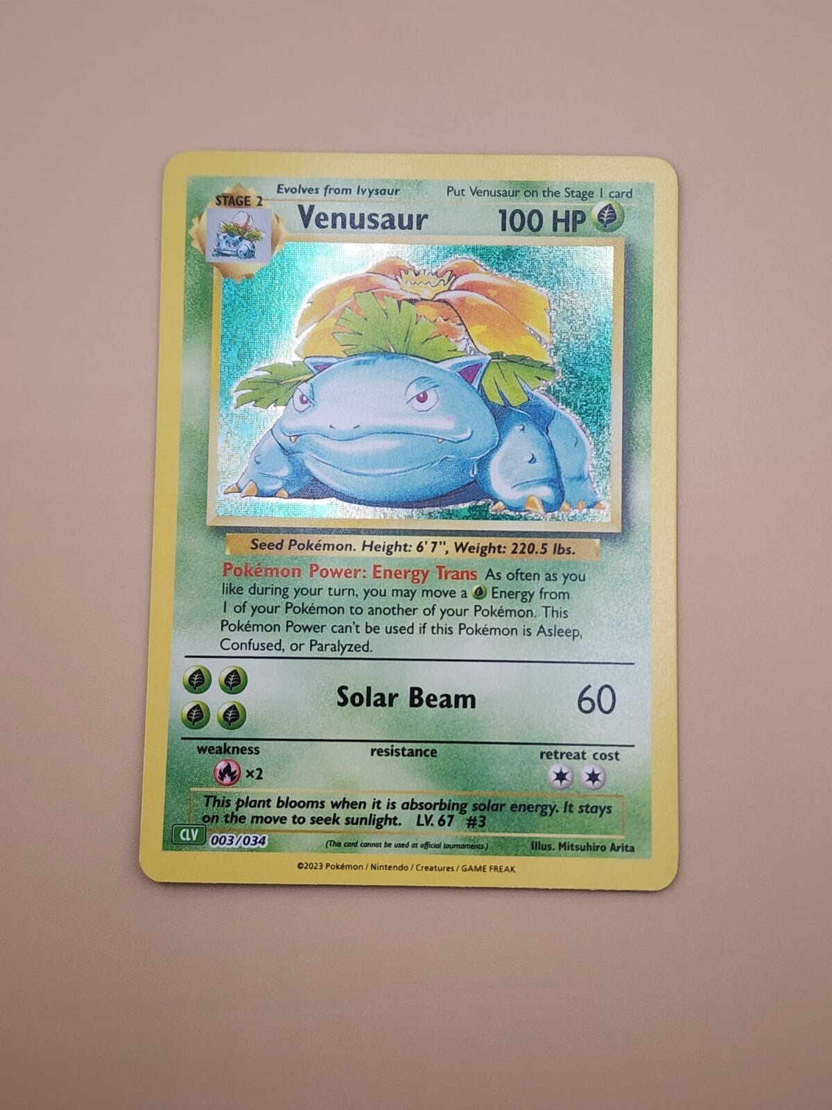 Venusaur 003/034 Trading Card Game Classic Holo NM