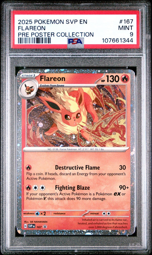 2025 POKEMON SVP EN-SV BLACK STAR PROMO 167 FLAREON PSA 9