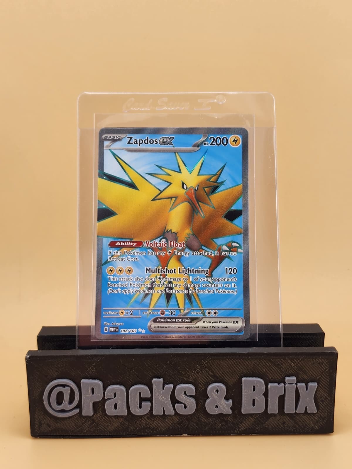 Zapdos ex 192/165 Sv: Scarlet & Violet 151 Holo Near MInt NM