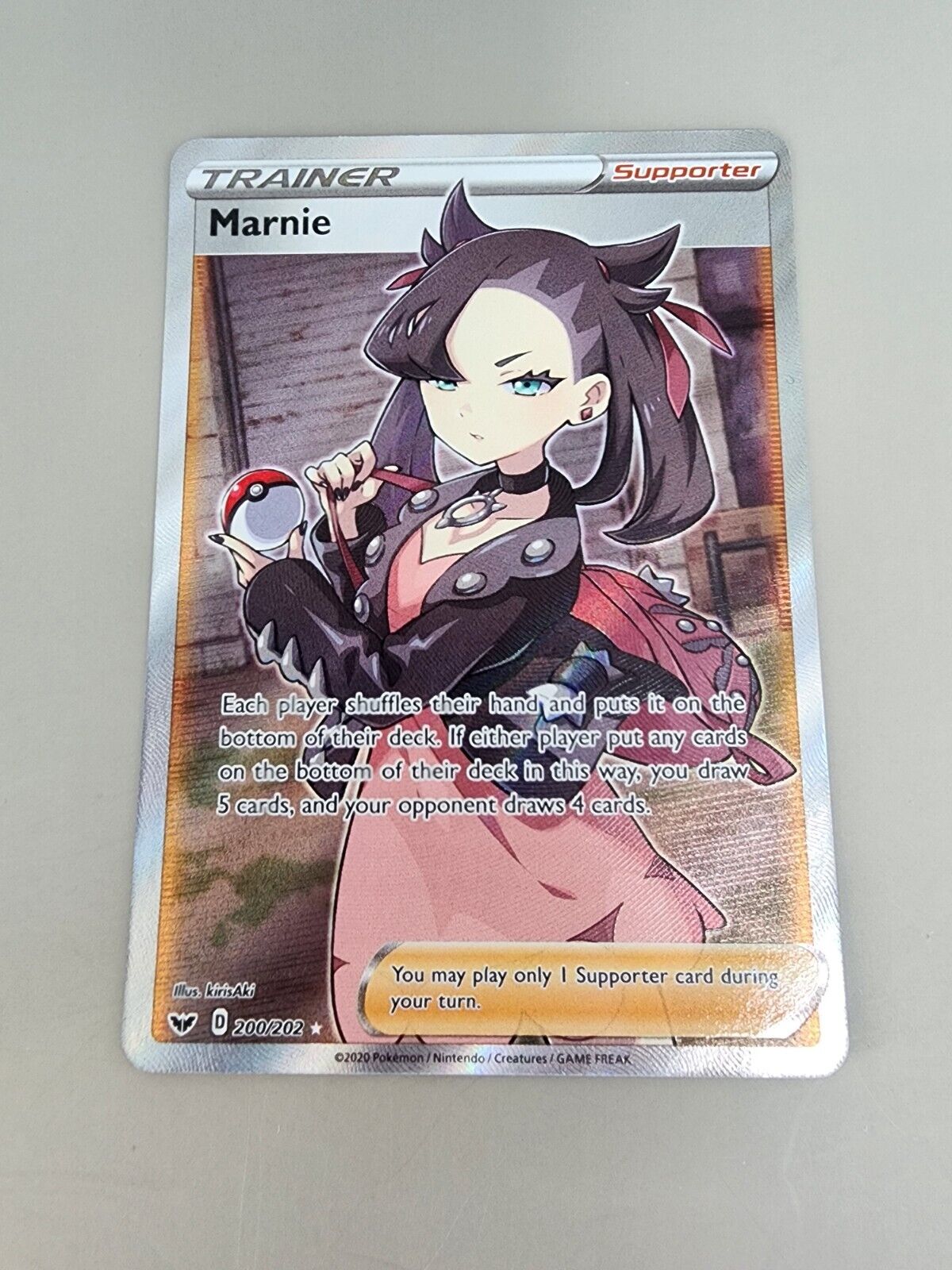 Pokémon TCG Marnie Sword & Shield 200/202 Holo Full Art Ultra Rare