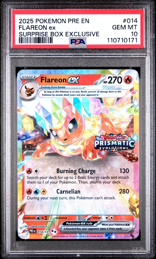 Flareon EX PSA 10 Gem Mint - Prismatic Evolutions Stamp 014/131