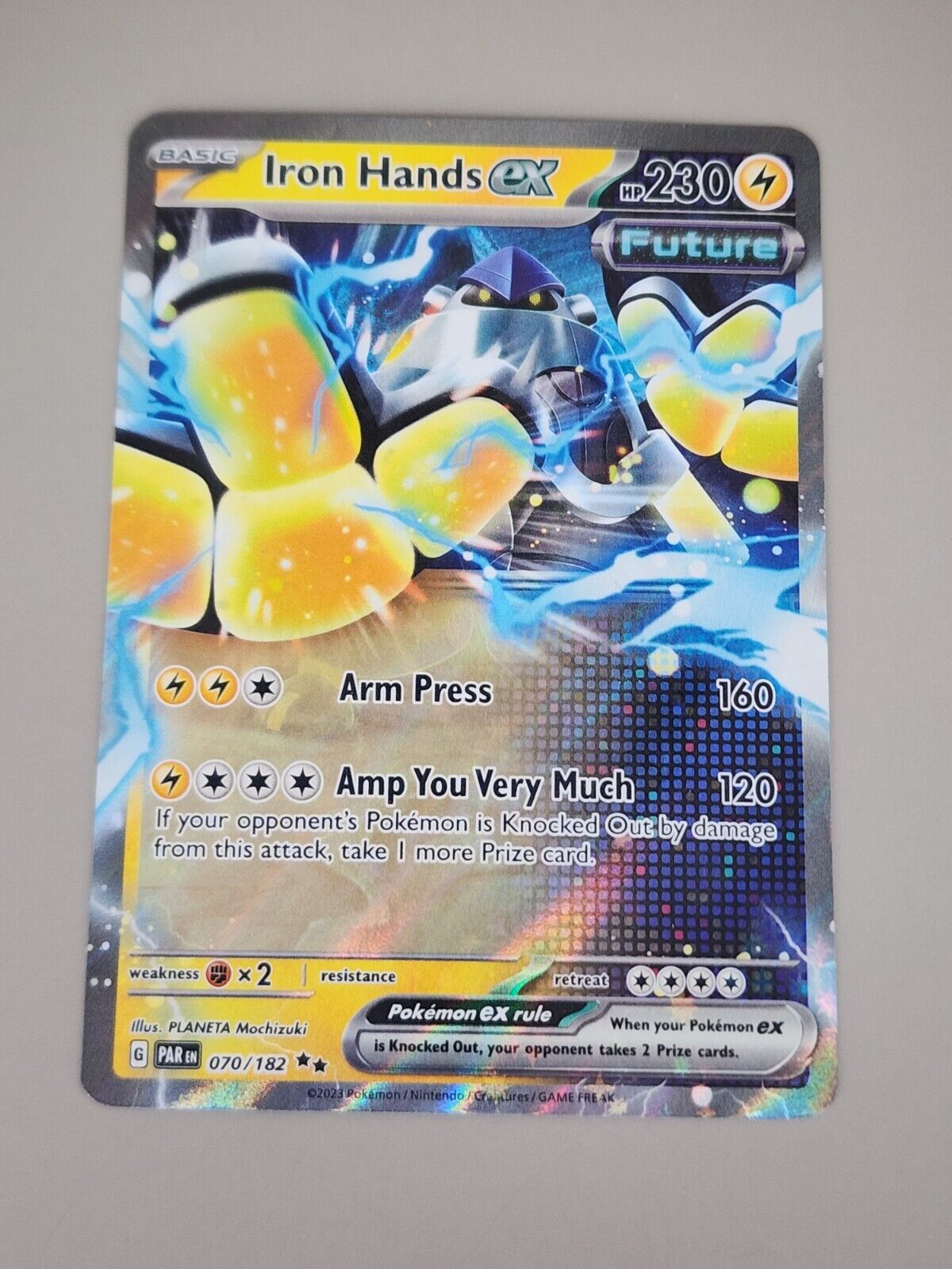 Pokémon TCG Iron Hands ex Paradox Rift 070/182 Holo Double Rare