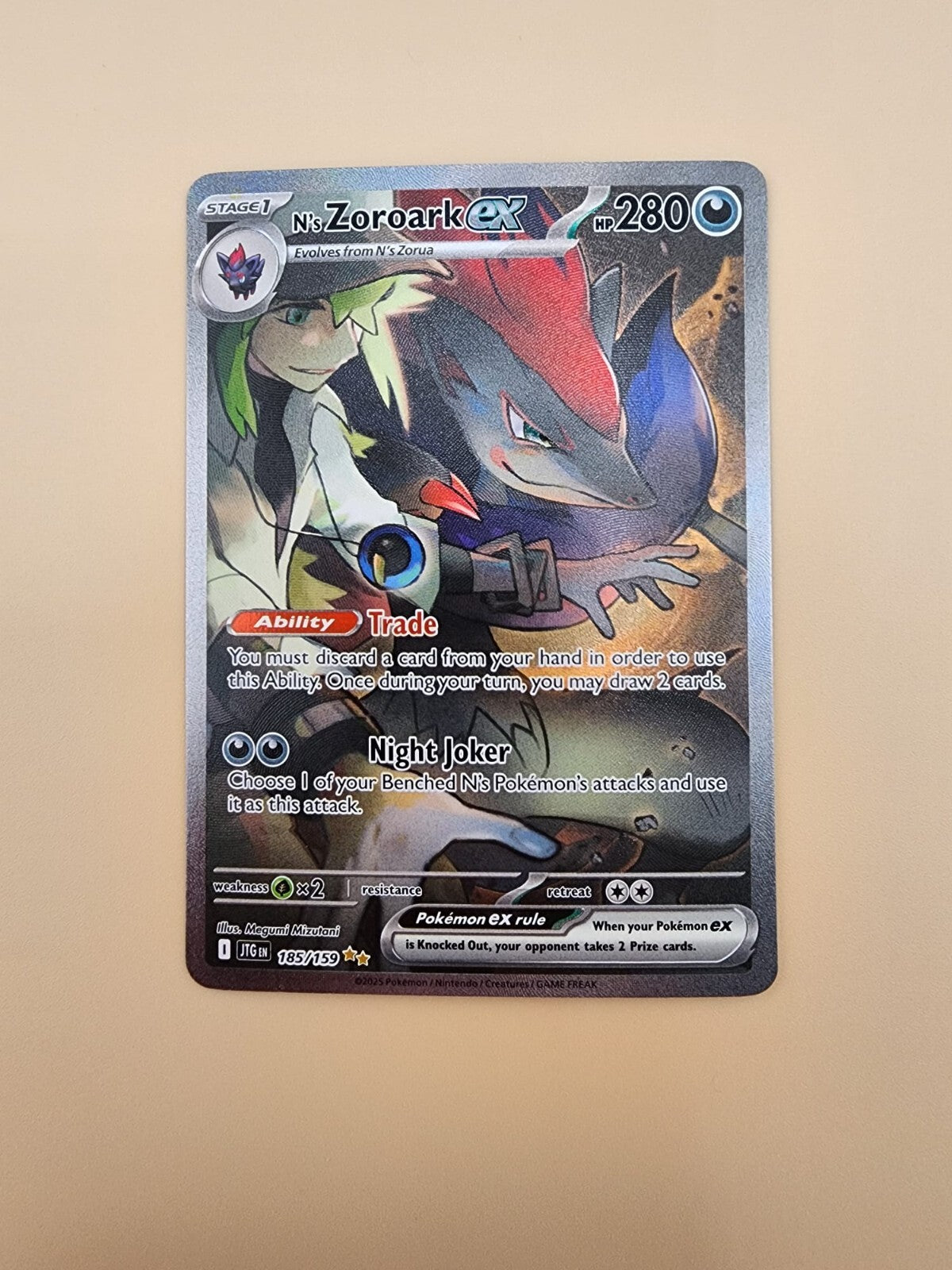 N's Zoroark ex 185/159 Sv09: Journey Together Holo Near Mint (NM)