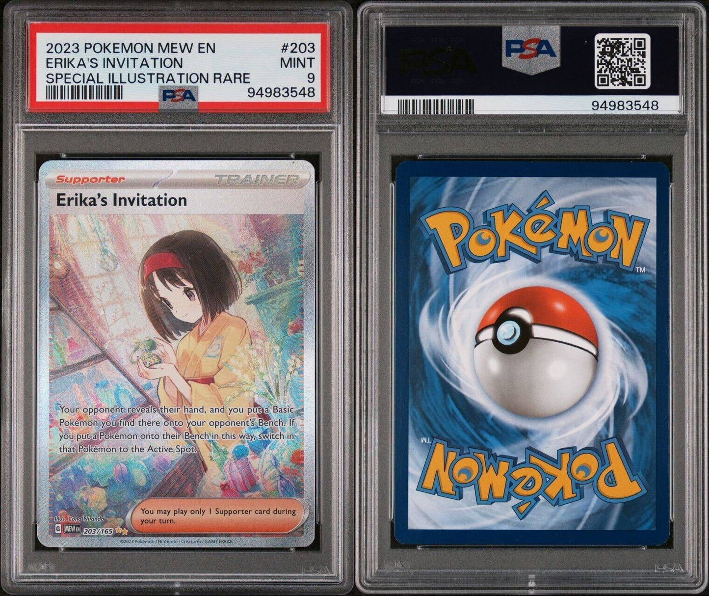 Erika's Invitation 203/165 PSA 9 - Scarlet & Violet 151 - Pokémon TCG