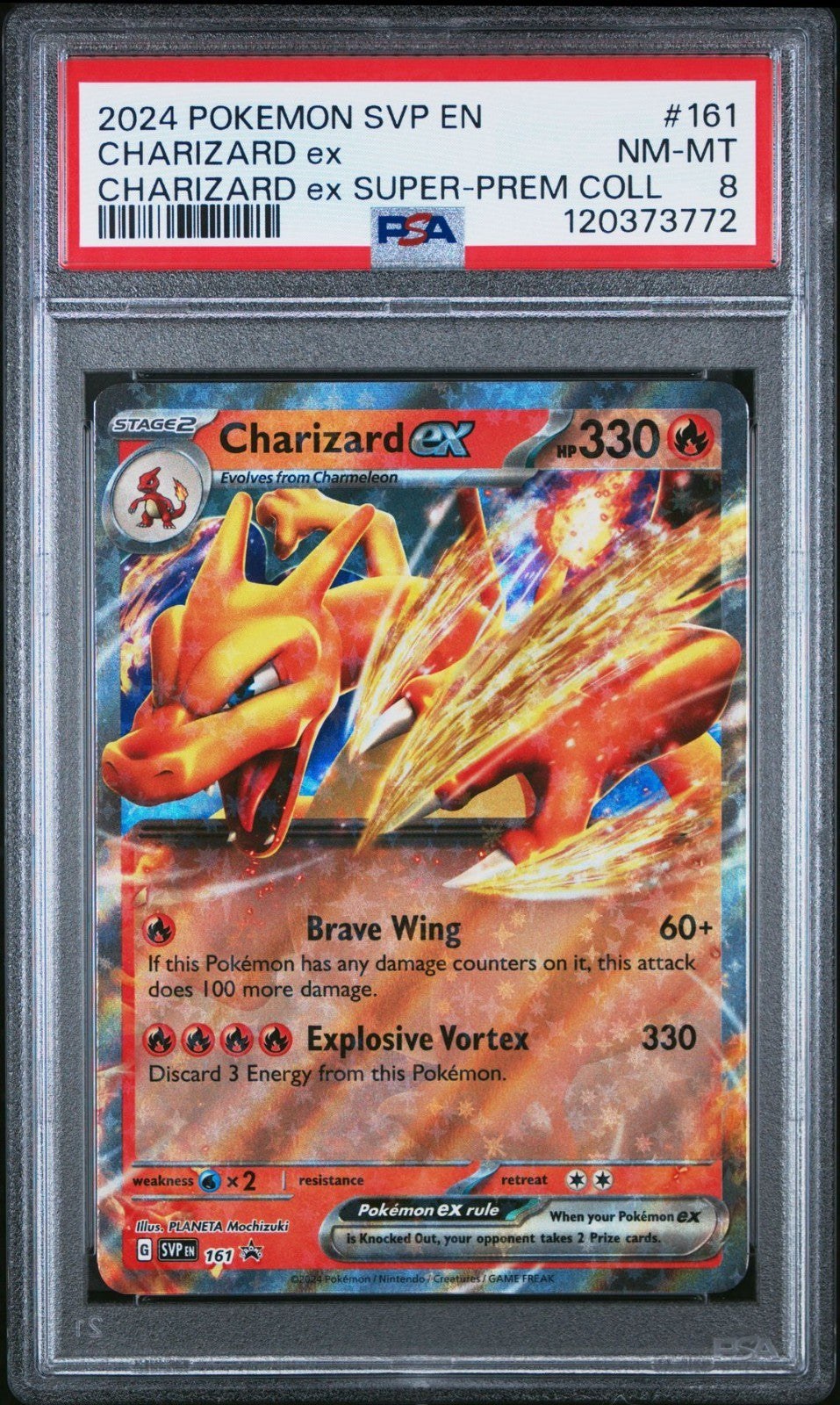 2024 POKEMON SVP EN-SV BLACK STAR PROMO 161 CHARIZARD EX PSA 8