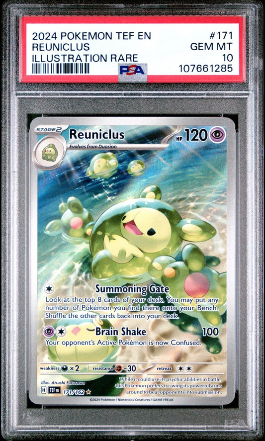 2024 POKEMON TEF EN-TEMPORAL FORCES 171 REUNICLUS PSA 10