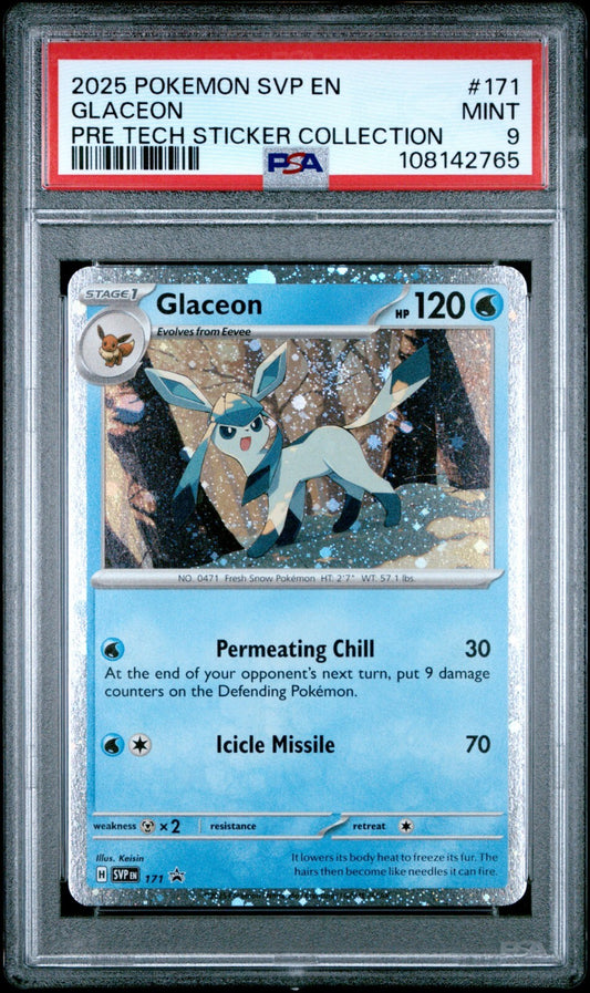 2025 POKEMON SVP EN-SV BLACK STAR PROMO #171 GLACEON PSA 9
