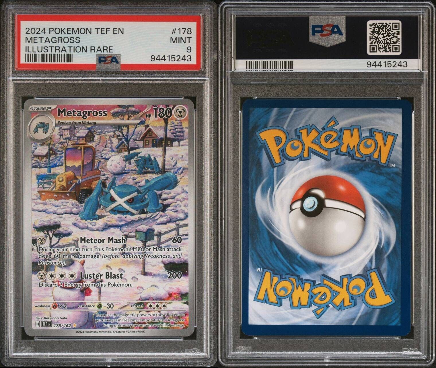 Metagross #178 PSA 9 Mint Illustration Rare Pokémon Temporal Forces