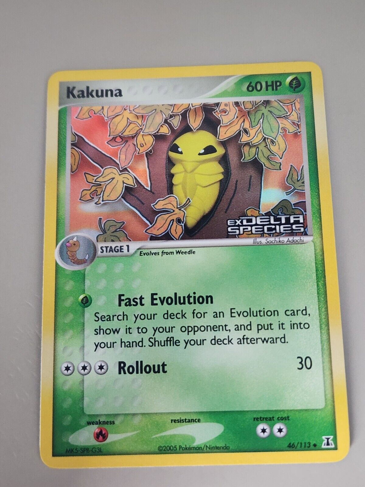 Pokemon - Kakuna - 46/113 - Reverse Holo STAMPED - 2005 Ex Delta Species - NM