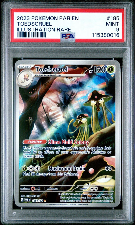 2023 POKEMON PAR EN-PARADOX RIFT 185 TOEDSCRUEL ILLUSTRATION RARE PSA 9