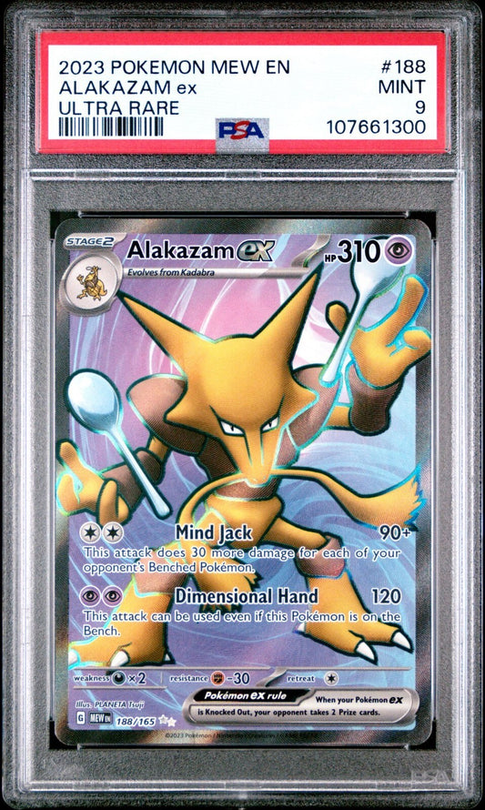 Alakazam ex 188/165 Sv: Scarlet & Violet 151 Holo PSA 9
