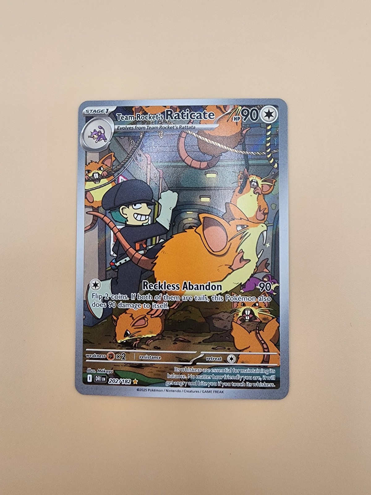 Team Rocket's Raticate 202/182 Sv10: Destined Rivals Holo Near Mint (NM)