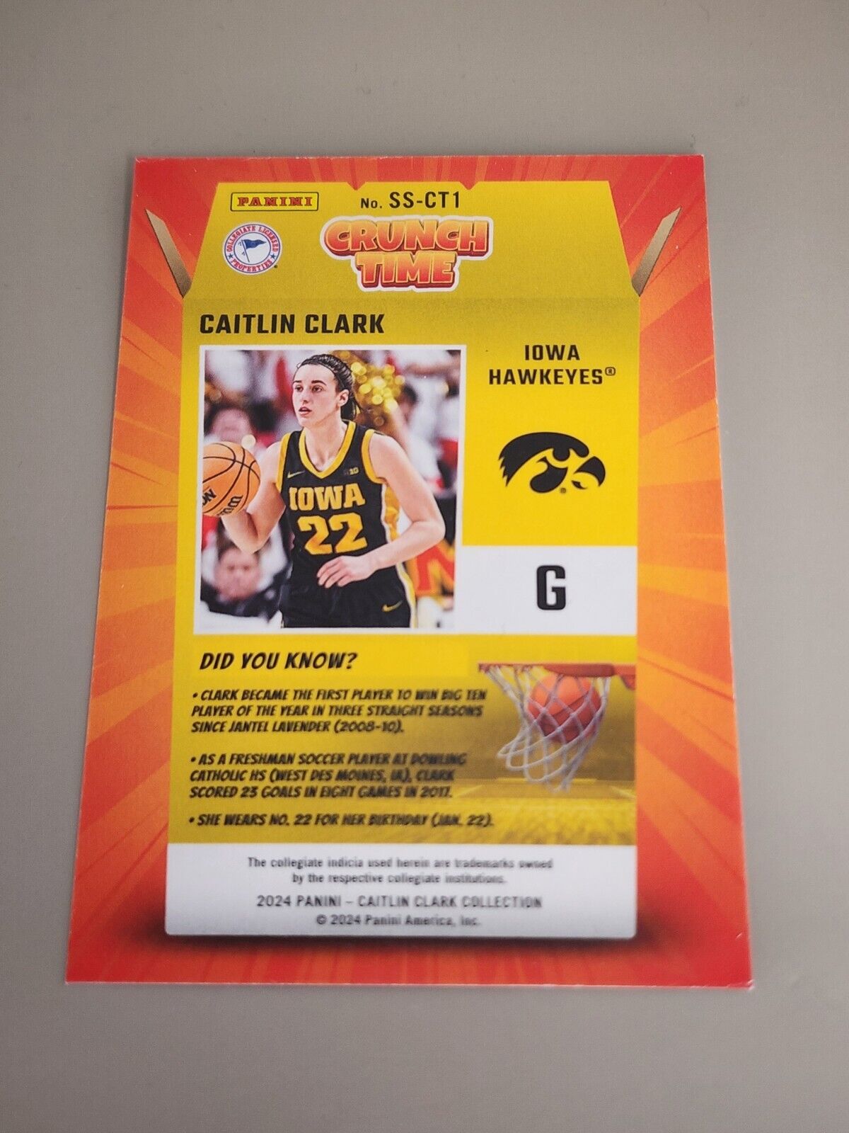 2024 Panini Donruss Crunch Time Caitlin Clark Collection #SS-CT1 Iowa Hawkeyes