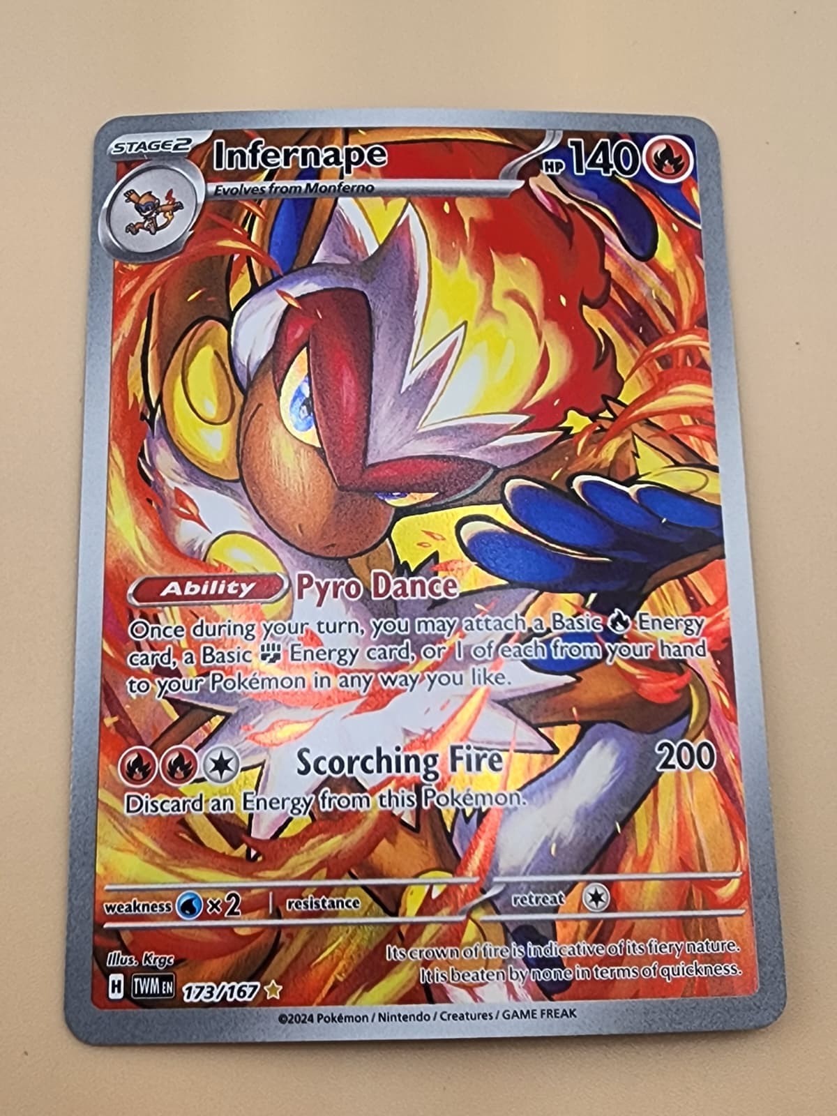 Infernape 173/167 Sv06: Twilight Masquerade Holo Near Mint ( NM)