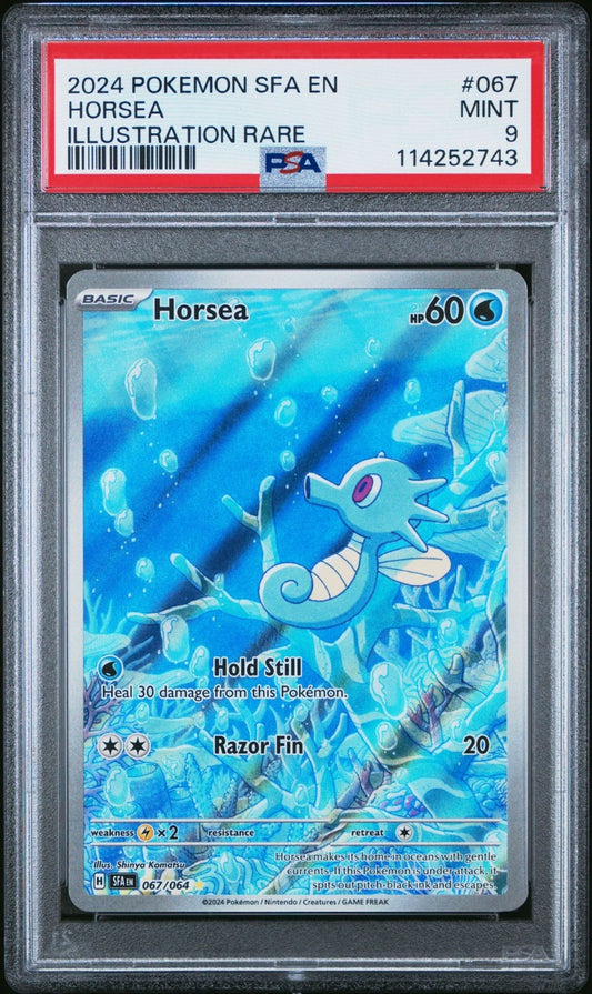 2024 POKEMON SFA EN-SHROUDED FABLE 067 HORSEA ILLUSTRATION RARE PSA 9