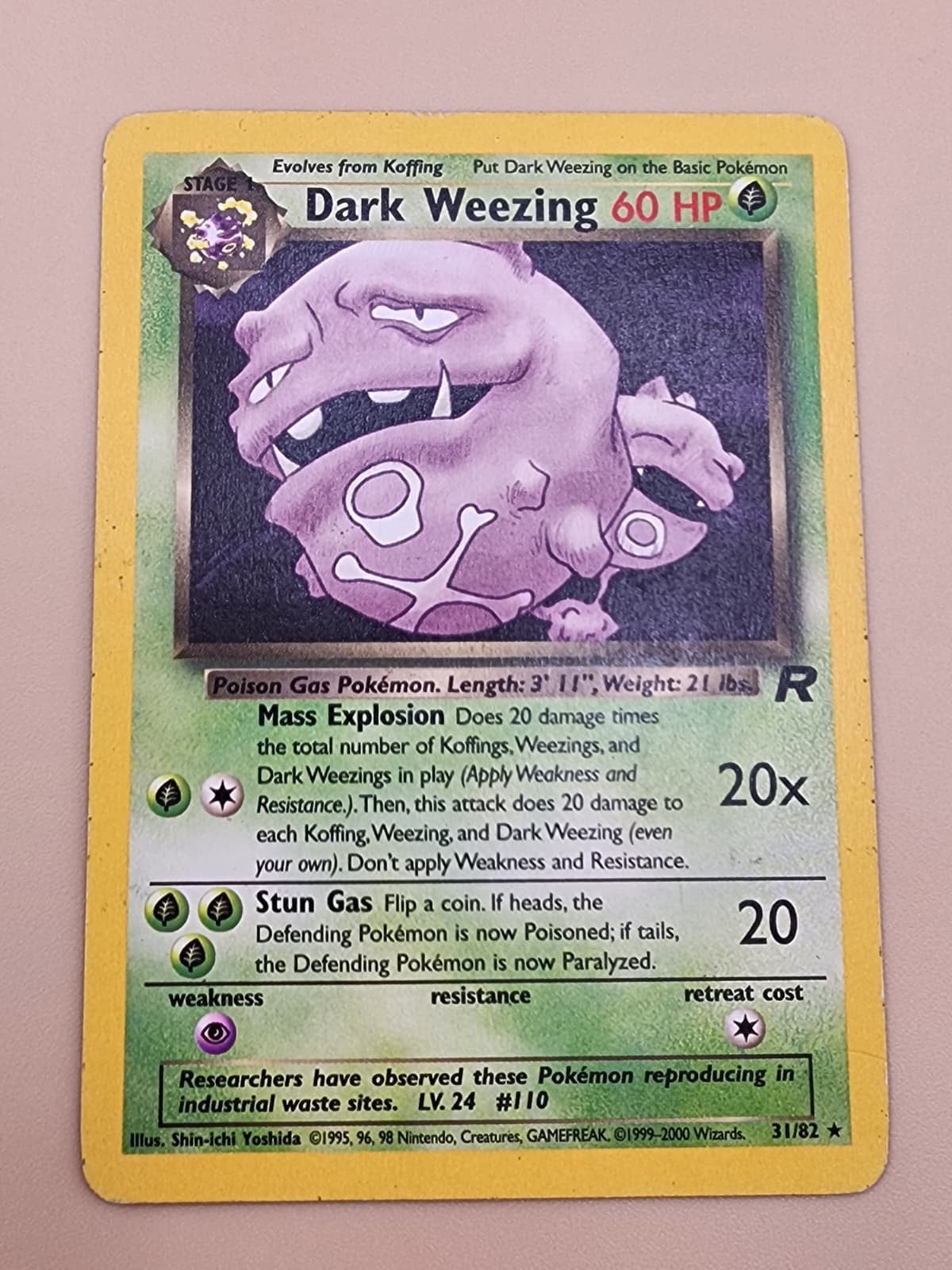 Dark Weezing 31/82 Team Rocket Regular Moderately Played MP