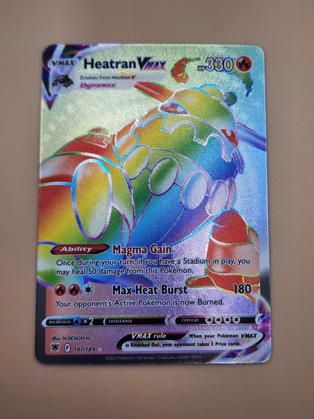 Heatran VMAX (Secret) 191/189 Astral Radiance Holo NM