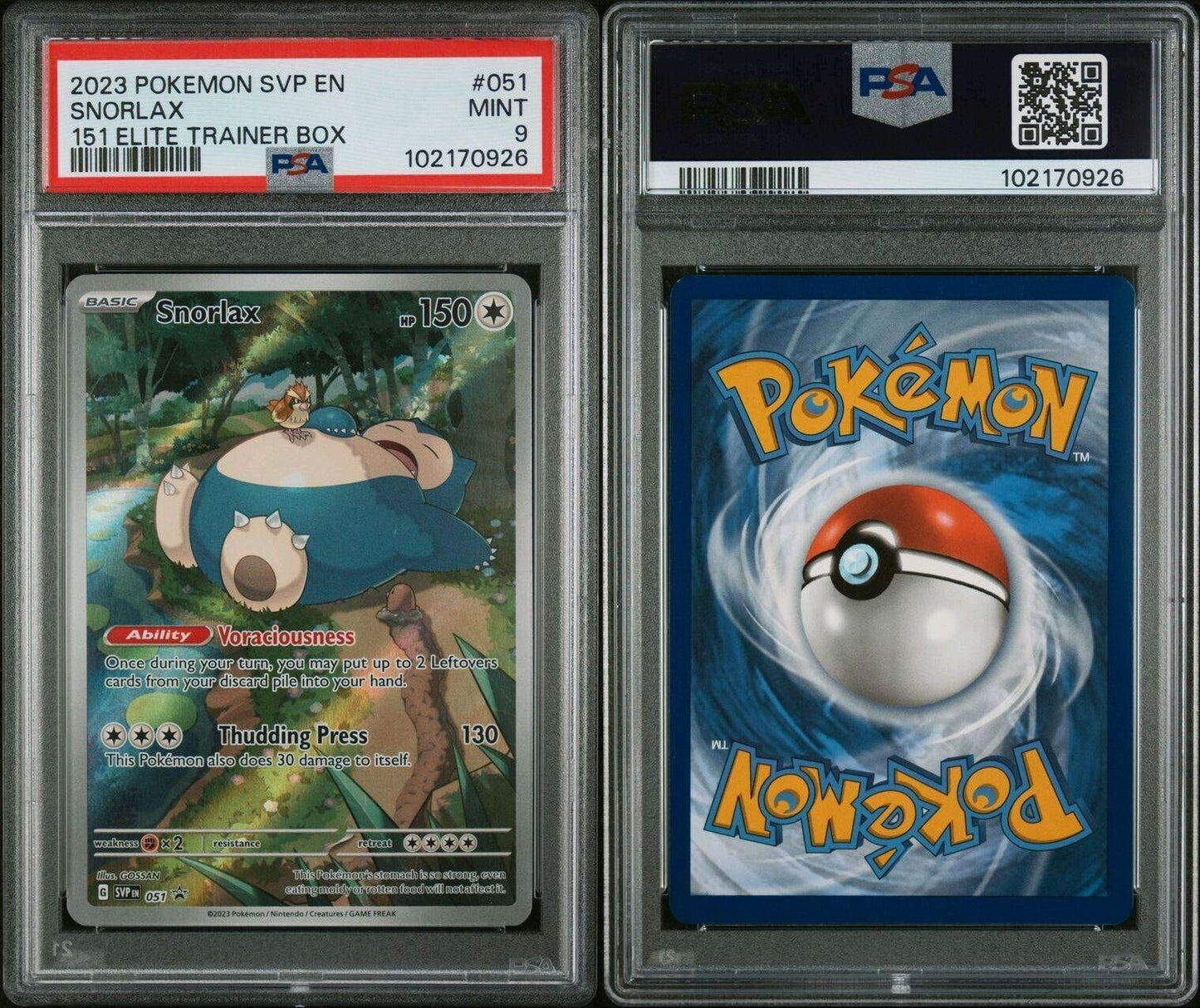 Snorlax 2023 Pokemon SVP EN-SV Black Star Promo #051 PSA 9