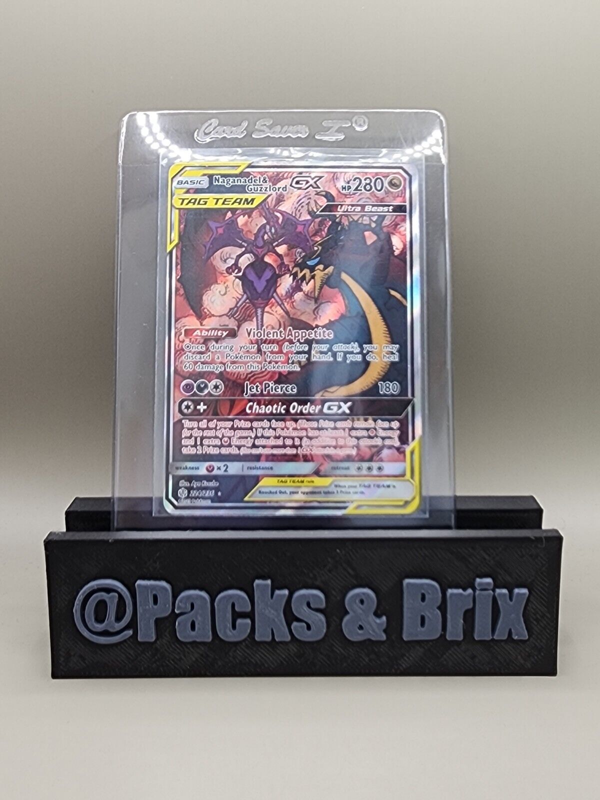 Pokémon TCG Naganadel & Guzzlord Tag Team GX Cosmic Eclipse 224/236 Holo Full LP