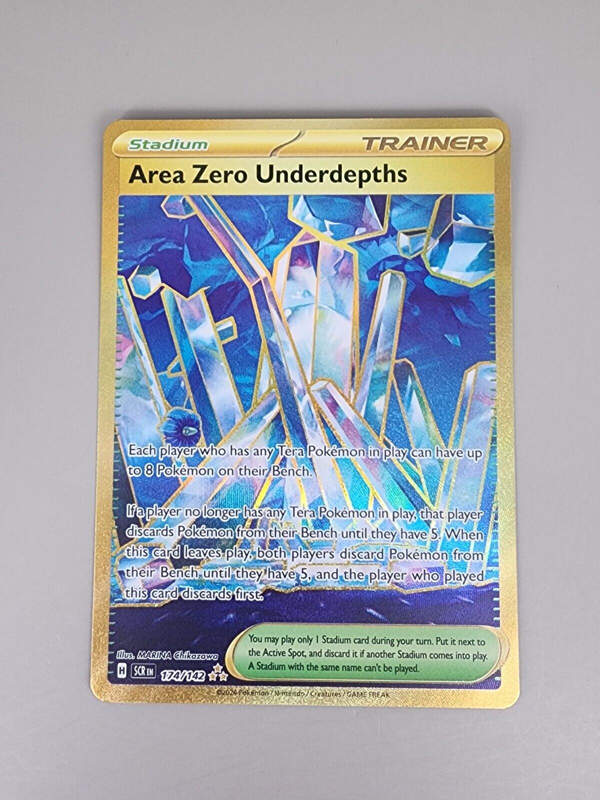 Area Zero Underdepths 174/142 Hyper Rare Gold Pokemon Stellar Crown NM 