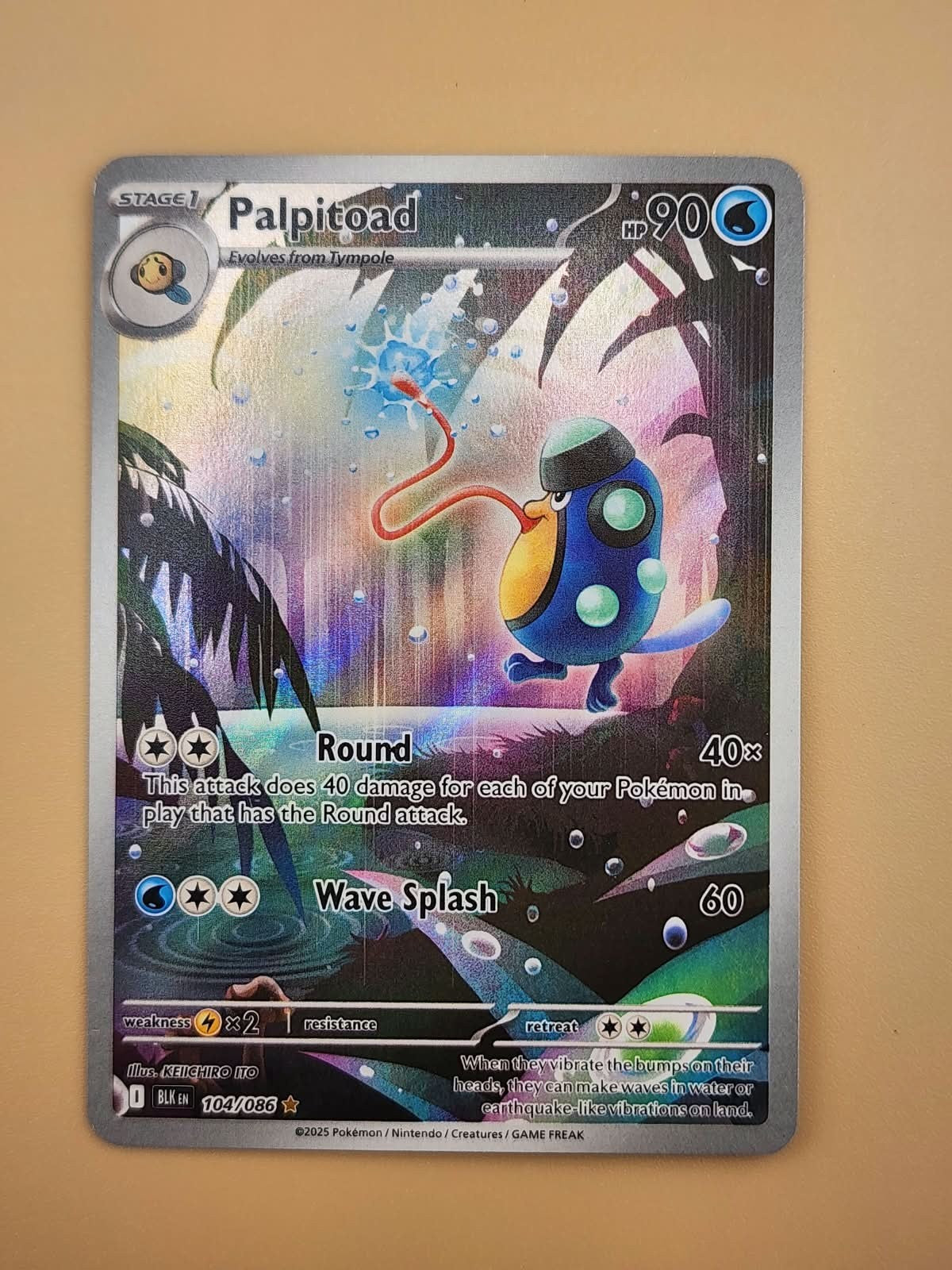 Palpitoad 104/086 Sv: Black Bolt Holo Near Mint NM