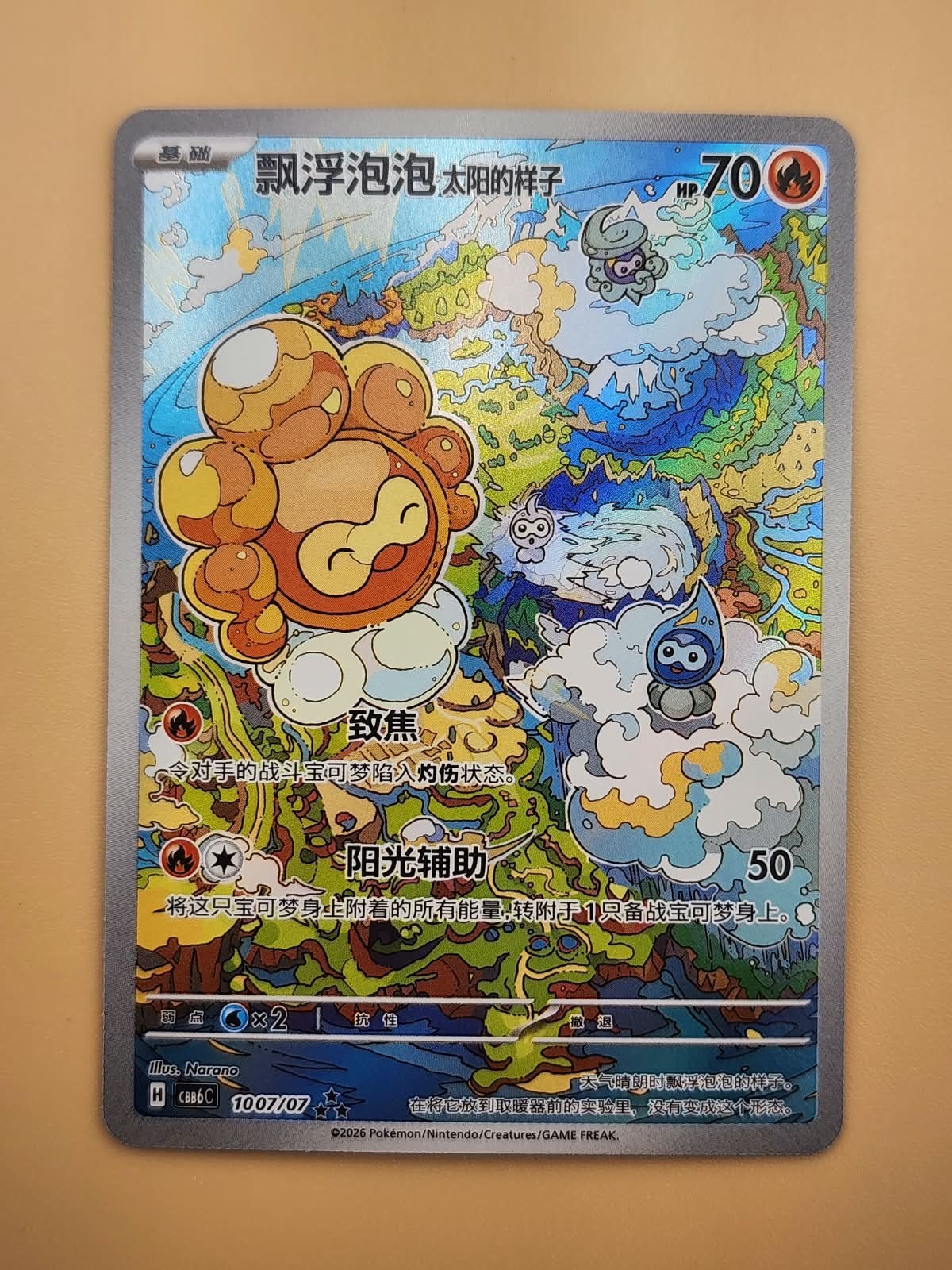 Castform Sunny Form 1007/07 CBB6C Simplified Chinese  Gem Pack  Near Mint NM