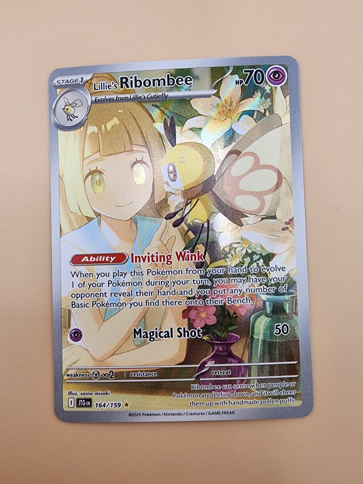 Lillie's Ribombee 164/159 Sv09: Journey Together Holo Near Mint (NM)