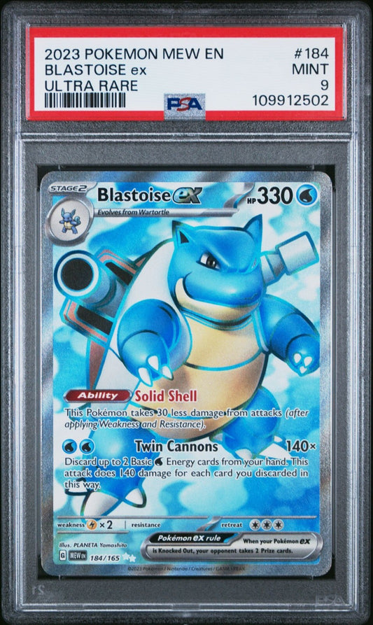 Pokemon Blastoise EX 184/165 Ultra Rare 151 PSA 9