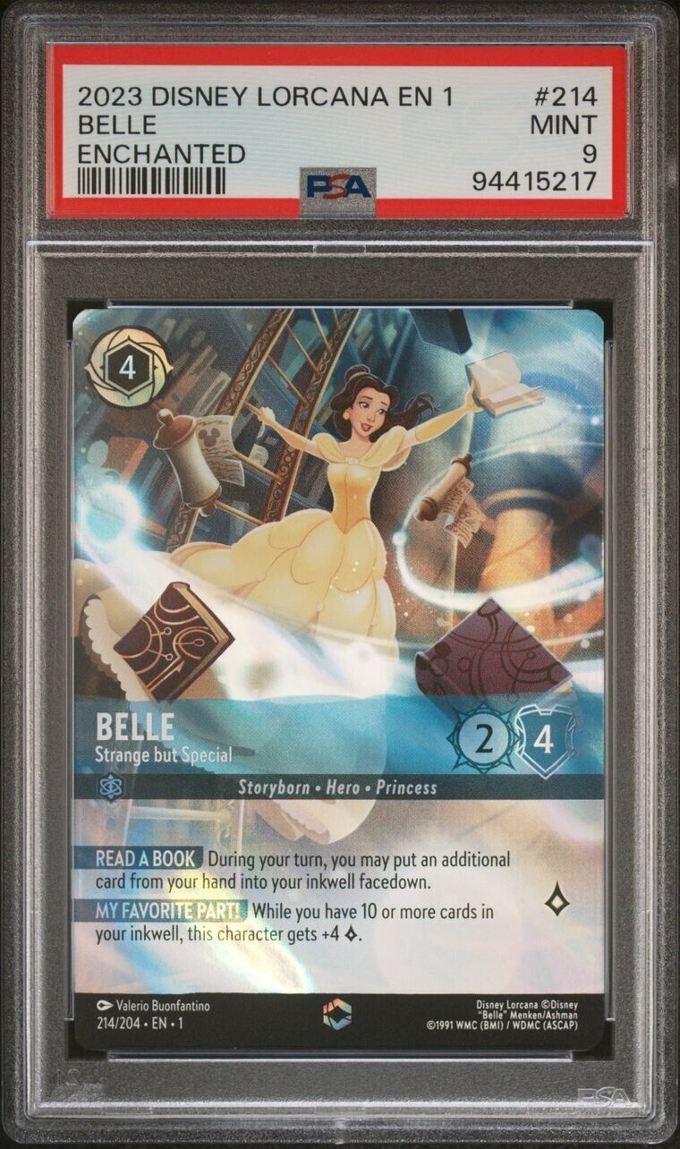 2023 Disney Lorcana EN 1 - The First Chapter Belle Enchanted 214 PSA 9